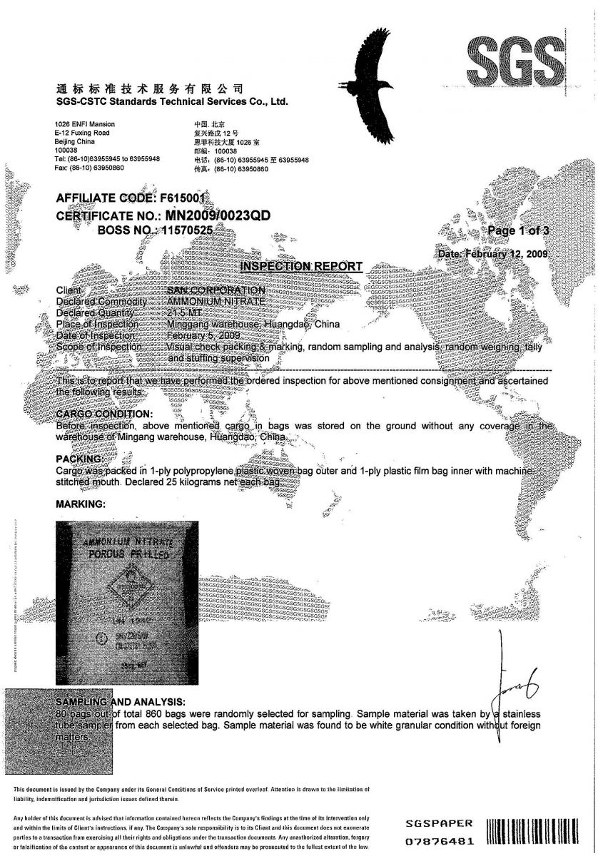 Porous Prilled Ammonium Nitrate